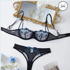 Floral Mesh Lingerie Set