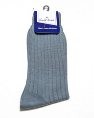 Grey Cotton Rib Socks - KL-20