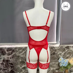 Red Lace Corset Lingerie