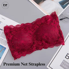 Net Strapless Bra