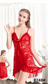 Nighty Red Color for Womens wear lite comfort & Transparent