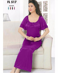 Flourish Long Silk Nightwear - FL-517