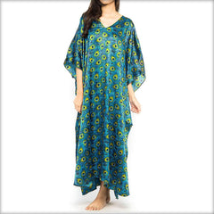Peacock Print Long Kaftan