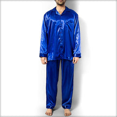 Polyester Solid Satin Men's PJ Set PJ51-RB