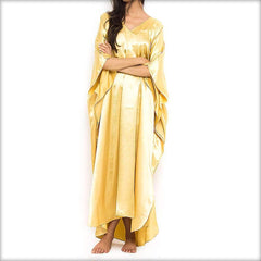 Yellow Plain Kaftan Long Nightwear