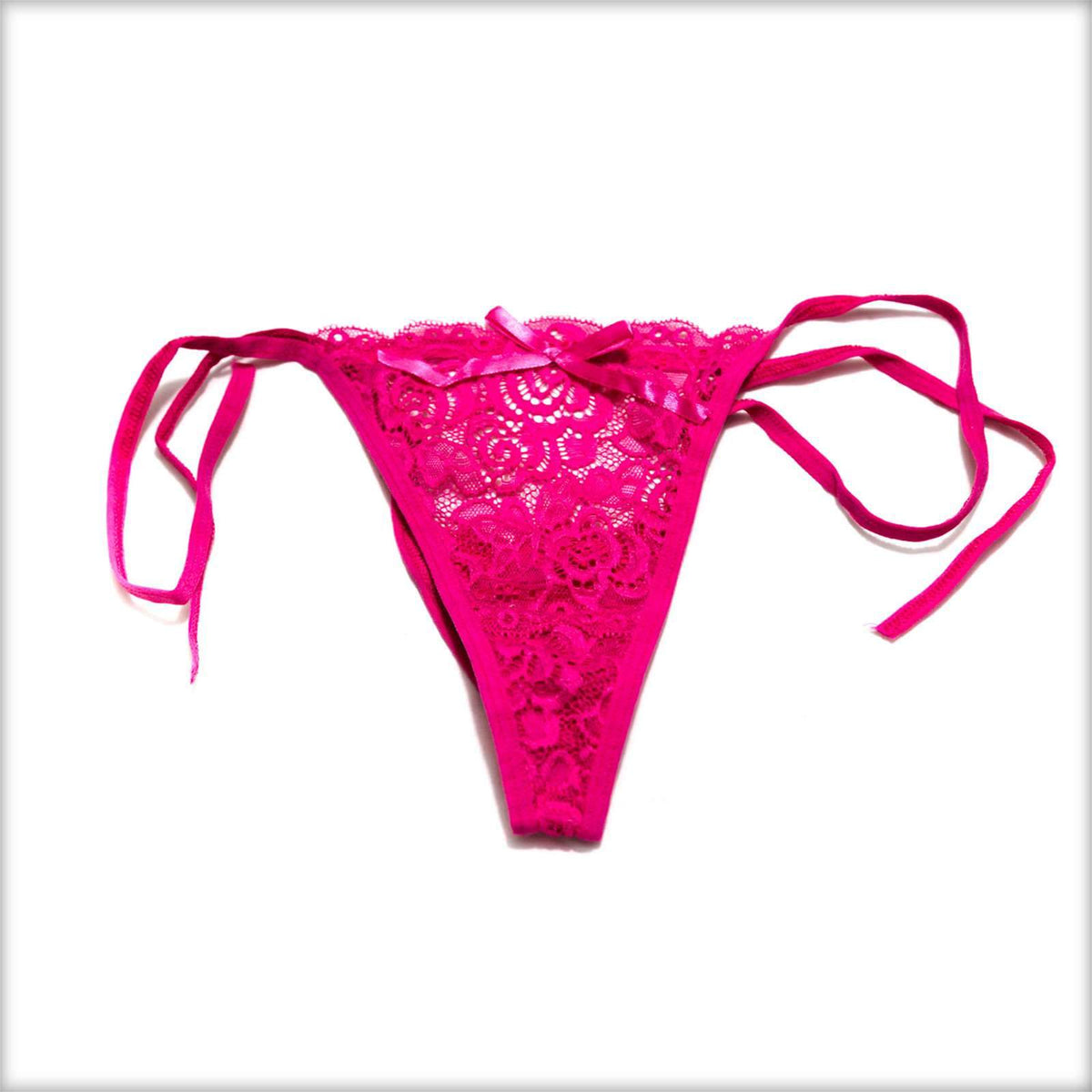 Lace Tie Pink Bikini Panty