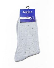Knit Line Light Grey Dotted Socks
