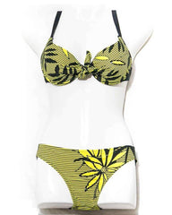 Yellow Flower Single Padded Bra Panty Set - Fancy Bra Panty Set