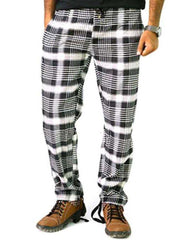 Men's Cotton Checked Pajama - Black & White