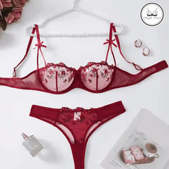 Floral Mesh Lingerie Set