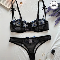 Floral Mesh Lingerie Set