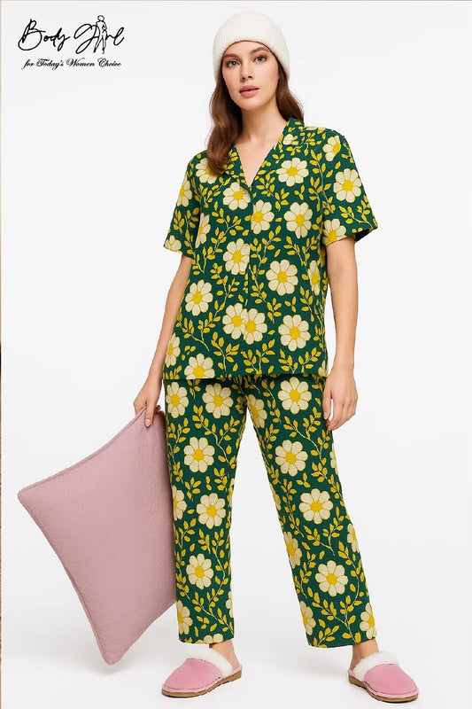 Summer Lawn PJ Sunflower Night Suit